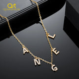 Crystal Name Necklaces for Women Personalized 9mm Letters Necklace