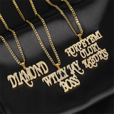 Crystal Name Necklaces Personalized Diamond Letter Pendant