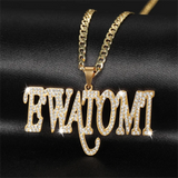 Crystal Name Necklaces Personalized Diamond Letter Pendant
