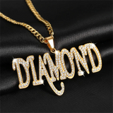 Crystal Name Necklaces Personalized Diamond Letter Pendant
