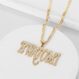 Crystal Name Necklaces Personalized Diamond Letter Pendant