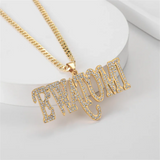 Crystal Name Necklaces Personalized Diamond Letter Pendant