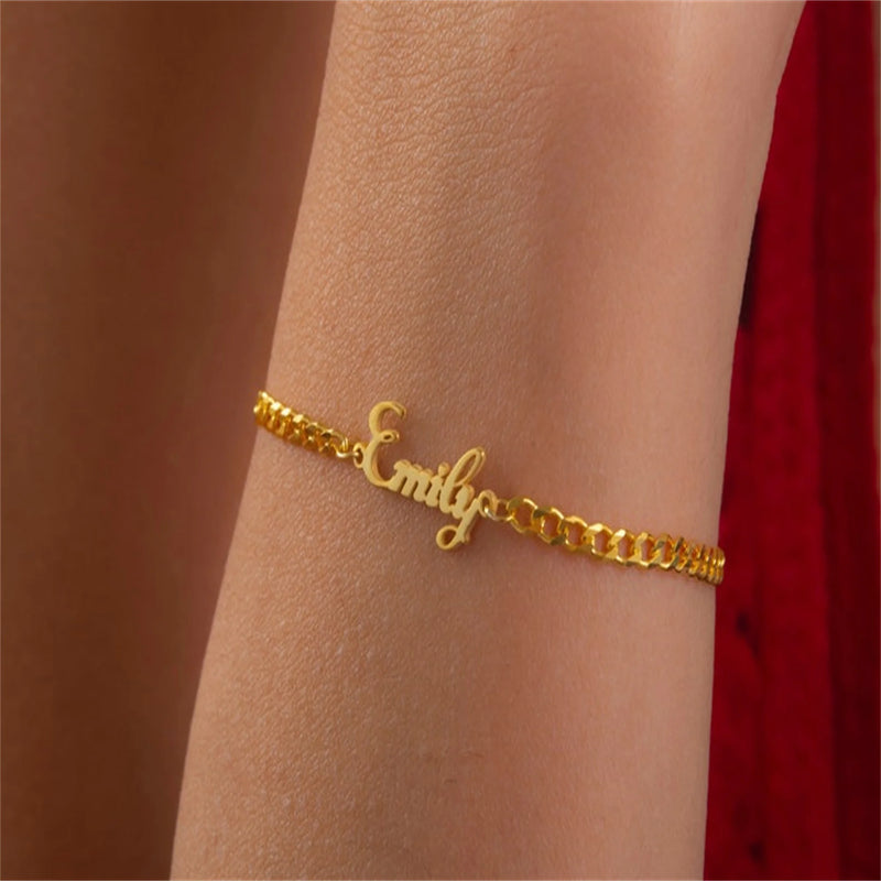 Personalized Cuban Name Bracelet Stainless Steel Lover Bracelet