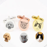 Custom Pet Memorial Cufflinks Engraved Photo Father's Gift