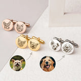 Custom Pet Portrait Cufflinks-Groom Gift-Personalized Memorial-Handmade