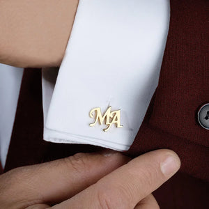 Custom Stainless Steel Initials Cufflinks for Men Wedding Groomsmen