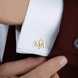 Custom Stainless Steel Initials Cufflinks for Men Wedding Groomsmen