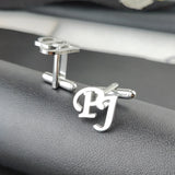 Personalized Initials Cufflinks for Men Groom Stainless Steel