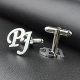 Personalized Initials Cufflinks for Men Groom Stainless Steel
