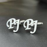 Personalized Initials Cufflinks for Men Groom Stainless Steel