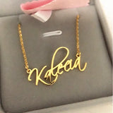 Personalized Cursive Name Necklace for Women Stainless Steel Choker Pendant