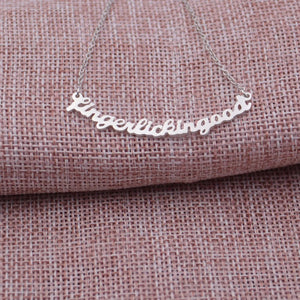 Curved Arc Name Necklace Personalized Stainless Steel Ladies Jewelry Gift