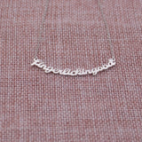 Curved Arc Name Necklace Personalized Stainless Steel Ladies Jewelry Gift