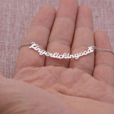 Curved Arc Name Necklace Personalized Stainless Steel Ladies Jewelry Gift
