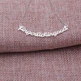 Curved Arc Name Necklace Personalized Stainless Steel Ladies Jewelry Gift