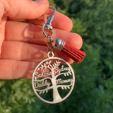 Tree Life Key Chain Name Gift Personalized Key Ring Memorial