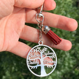 Tree Life Key Chain Name Gift Personalized Key Ring Memorial