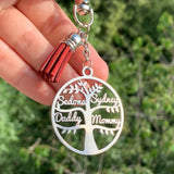 Tree Life Key Chain Name Gift Personalized Key Ring Memorial