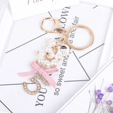 Bowknot Bag Pendant Key Chain Holder with Crytals Strass Women Bag Charm