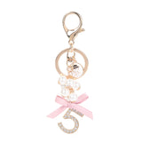Bowknot Bag Pendant Key Chain Holder with Crytals Strass Women Bag Charm