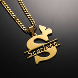 Butterfly Name Necklace Stainless Steel Choker Women