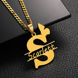 Butterfly Name Necklace Stainless Steel Choker Women