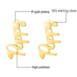 Personalized Rose Letter Earrings Stainless Steel