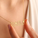 Hollow Style Name Necklace Choker Stainless Steel