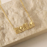 Hollow Style Name Necklace Choker Stainless Steel