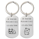 Stainless Steel Pet Keychain - Personalized Engrave Metal Keyring