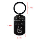 Stainless Steel Pet Keychain - Personalized Engrave Metal Keyring