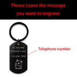 Stainless Steel Pet Keychain - Personalized Engrave Metal Keyring