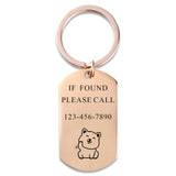 Stainless Steel Pet Keychain - Personalized Engrave Metal Keyring