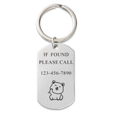Stainless Steel Pet Keychain - Personalized Engrave Metal Keyring