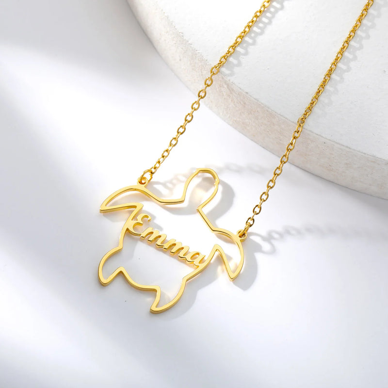 Turtle Name Necklace For Women Stainless Steel Personalized Letter