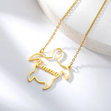 Turtle Name Necklace For Women Stainless Steel Personalized Letter