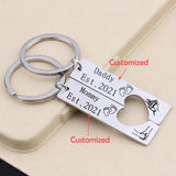 Personalized Dad Mom Keychains, Couple Gift for Parents