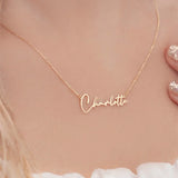 Dainty Handwritten Name Necklace Stainless Steel 18K Jewelry Personalized
