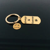 Engraved Always Forever Key Holder - Gesture Keyring