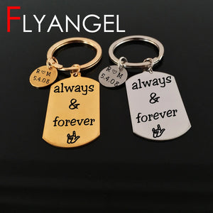 Engraved Always Forever Key Holder - Gesture Keyring