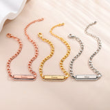 Personalized Engraved Name Bracelet with Crystal Pendant