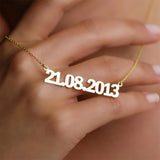 Custom Date Stainless Steel Necklace for Women Men