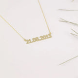 Custom Date Stainless Steel Necklace for Women Men