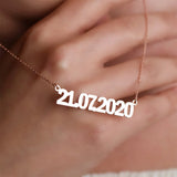 Custom Date Stainless Steel Necklace for Women Men