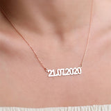 Custom Date Stainless Steel Necklace for Women Men