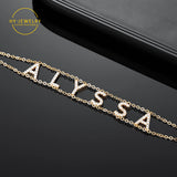 Diamond Initial Bracelet for BFF - Personalized Name Bracelet