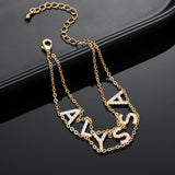 Diamond Initial Bracelet for BFF - Personalized Name Bracelet