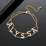 Diamond Initial Bracelet for BFF - Personalized Name Bracelet