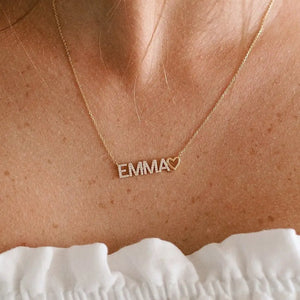 Crystal Name Necklace - Personalized Pendant - Cubic Zirconia Minimalist Jewelry