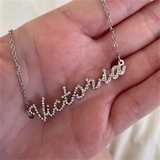 Personalized Diamond Name Necklace Heart Crown Butterfly Pendant